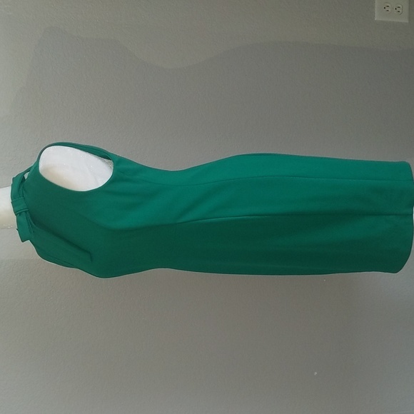 Calvin Klein Size 4 Green Sleeveless Bow Sheath Cocktail or Work Dress - Picture 3 of 7